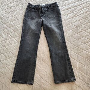 Current/Elliot The Cropped Boot Patch Pocket Jean Womens Size 27 Washed Black